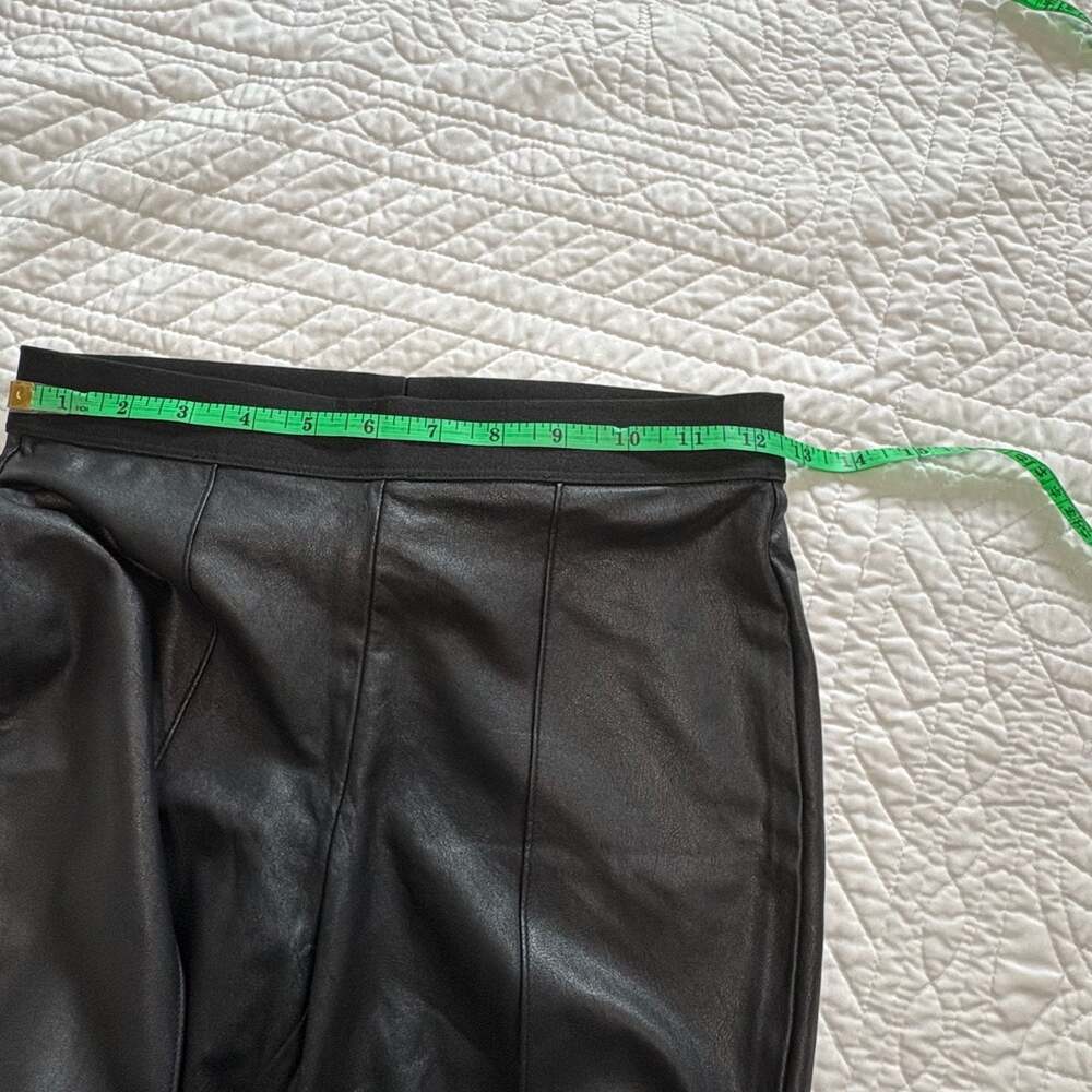BCBGMAXAZRIA Tate Faux Leather Wide Leg Pants Black C32JL - Picture 10 of 10